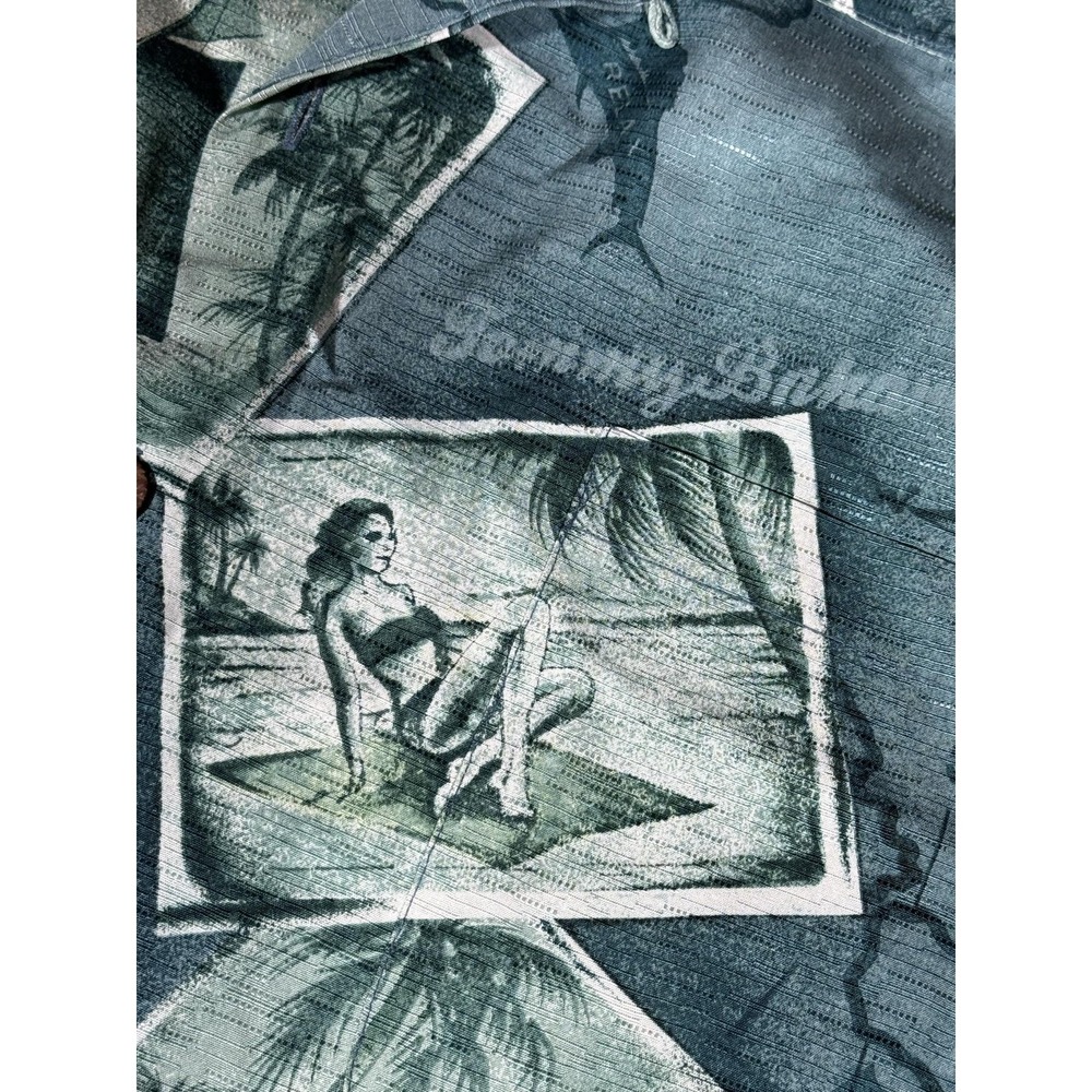 Tommy Bahama Shirt Mens 2XL Blue Silk Hawaiian Sailing Map Graphic Camp Aloha - Picture 4 of 9